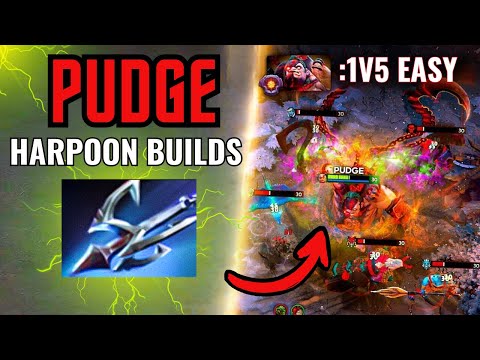 Pudge Carry Harpoon Builds Insane 24Kills 1v5 Dota 2