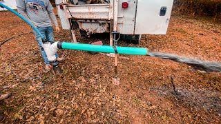 Flushing out a well - Clean a well by blowing it out