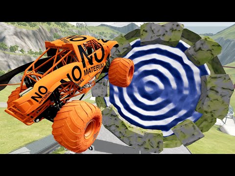 Monster Trucks Jumping Through Giant Portal #2 - BeamNG Drive | Griff's Garage