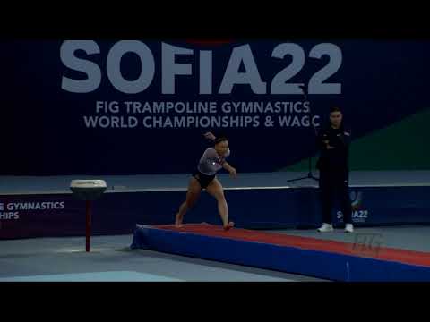 BRUNS Miah (USA) W - 2022 Trampoline Worlds, Sofia (BUL) - Q Tumbling Exercise 1