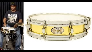 Video thumbnail for Caixa Pearl Piccolo Series Brass Shell 13x3" snare sound check by Batera Clube Drum Shop