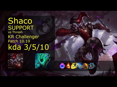 Shaco Support & Jhin vs Thresh & Aphelios - KR Challenger 3/5/10 Patch 10.19 // [롤] 샤코 vs 쓰레쉬 서폿