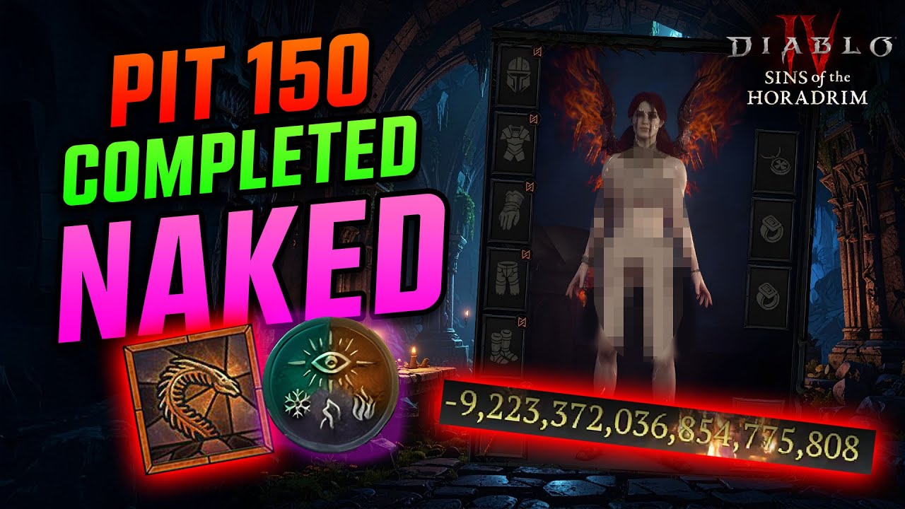 Pit 150 CLEARED NAKED Zero Gear Run - S9 Diablo 4