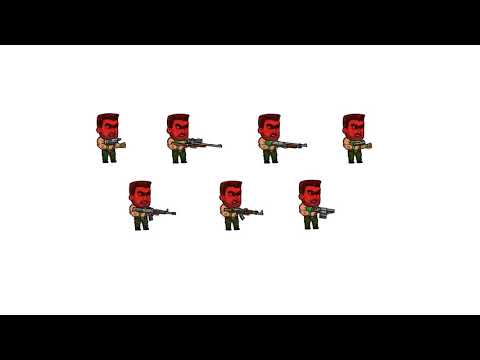 Game Character 2D sprites soldiers with different weapons