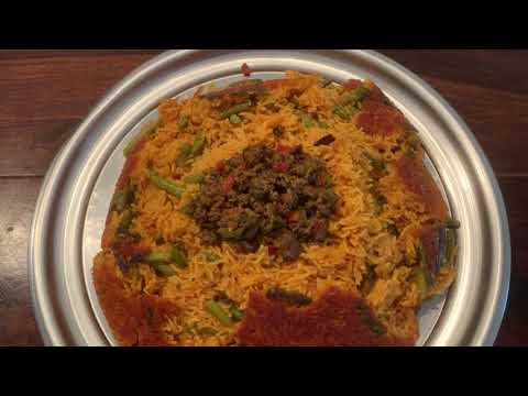 Loobia polo leckeres persisches Reisgericht Tahdig himmlisch lecker persian rice لوبیا پلو با ته دیگ