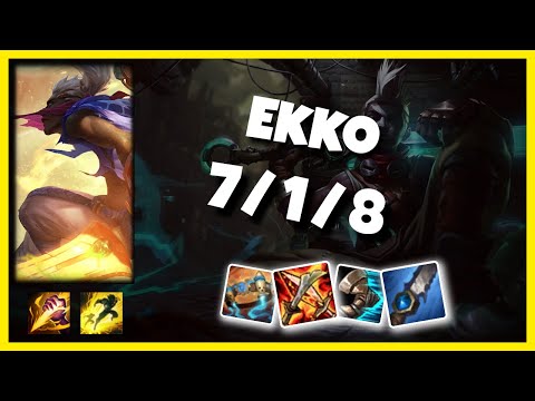 NA Challenger Ekko JUNGLE (7/1/8) vs XIN ZHAO Gameplay Replay - Patch 10.20