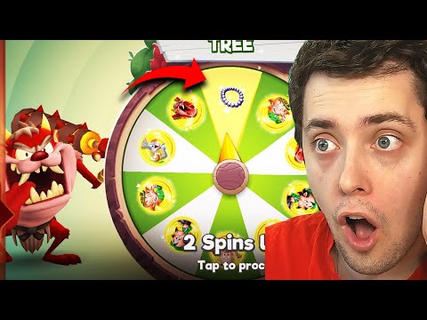 55 SPINS TREE WHEEL 3 JACKPOT! FOREST EVENT - Looney Tunes World of Mayhem Game Gameplay