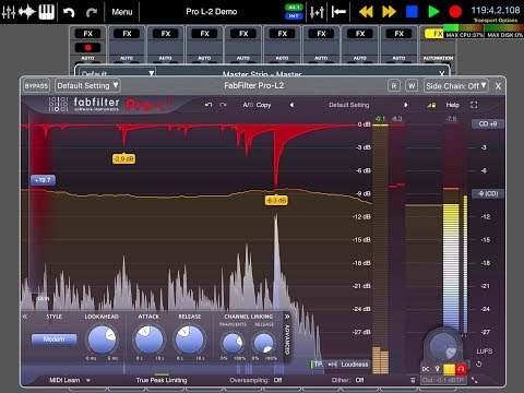 Auria PRO - The Fabfilter PRO L-2 Mastering Limiter - Tutorial for the iPad