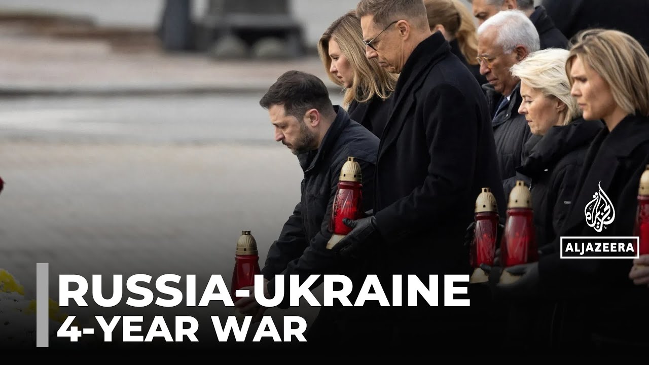 Four years of Russia's war on Ukraine: European leaders join Zelensky at commemorations