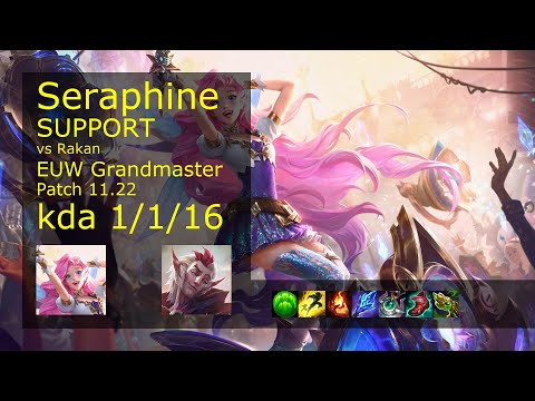 Seraphine Support vs Rakan - EUW Grandmaster 1/1/16 Patch 11.22 Gameplay