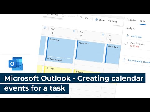 Microsoft Outlook - Creating calendar events for a task