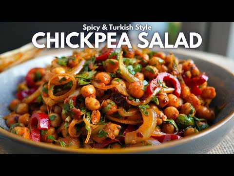 High Protein Spicy Turkish Chickpea Salad, Nohut Piyazi