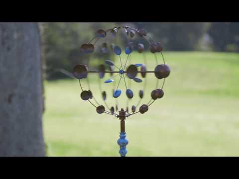 75"H Wind Spinner, Orb with Natural Tones 47M3144 by Evergreen