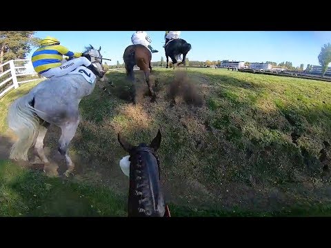 The Grand Pardubice Steeplechase meeting POV - Winning horse race by jockey´s view