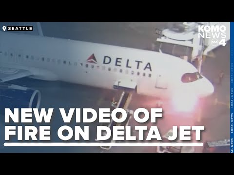 Delta plane catches fire after landing in Seattle