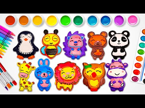 Let's Paint Animal Toys | Colors | DIY Kids Activity | Preschool Toddler Video