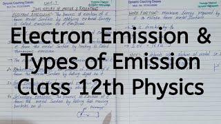 Electron Emission, Types of Emission, Chapter 11, Dual Nature of Radiation and Matter, Class 12