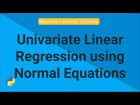 Univariate Linear Regression Using Normal Equations Machine Learning Tutorials Python