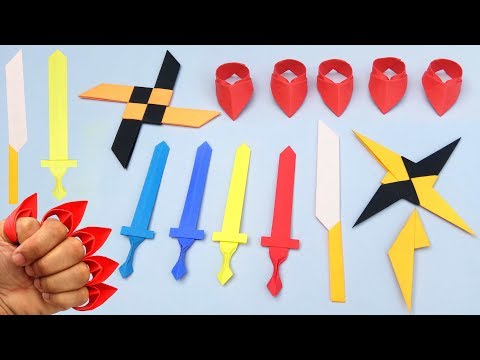 Top 05 Easy Origami Ninja Star/Sword/Knife - How to make