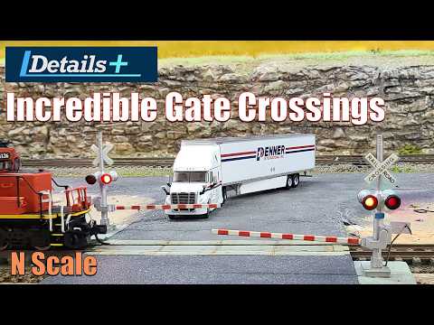 Details+ AMAZING Signal Crossing Gates! - FUNCTIONAL with Servos! - N scale