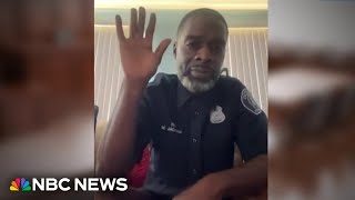 Police officer appears to be without pants in virtual court