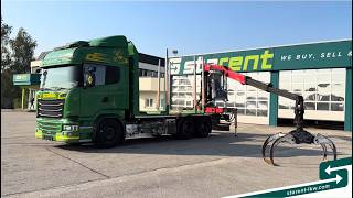 Транспорт на дървесина Scania R580 V8 6x4 Palfinger Kabinenkran Epsilon M120Z96 Retarder Stand | Изображение 4 - Autoline