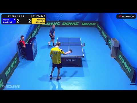 13:40 Nazarii Kovalchuk 3 - 1 Maksym Nikolenko 15.05.2023 TT Euro.Cup Ukraine Star. Table 3