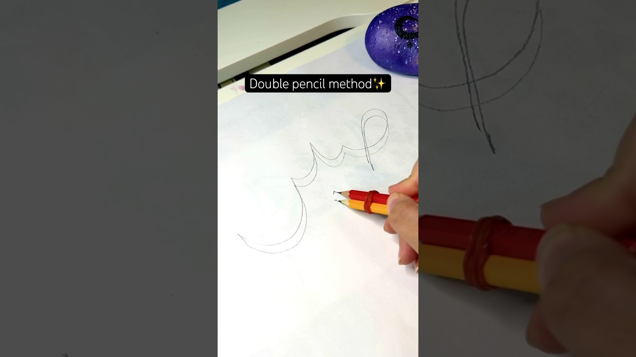 Arabic calligraphy tips for beginners/ double pencil method explained #artshorts
