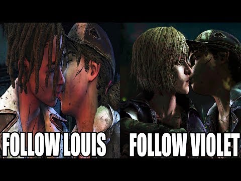 Follow Louis vs Follow Violet ( Clementine Kiss Scene) Walking Dead Season 4 Rommance