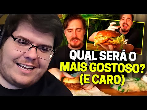 CASIMIRO REAGE: GABA PROVANDO OS HAMBURGUERES MAIS CARO DE TODOS OS FAST FOODS | Cortes do Casimito