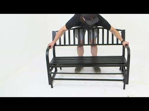 Ultimate Patio 50-Inch Black Steel Patio Glider Bench Overview