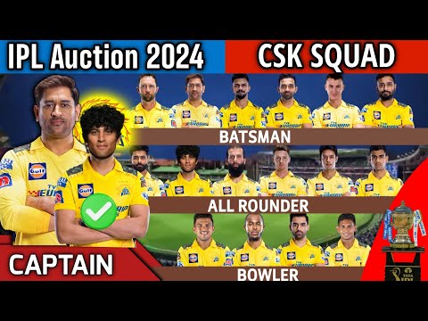 IPL Auction 2024 | Chennai Super Kings Team Final Squad | CSK Team Full Squad 2024 | CSK Team 2024