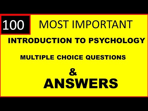 100 Introduction to Psychology Multiple Choice Questions and Answers