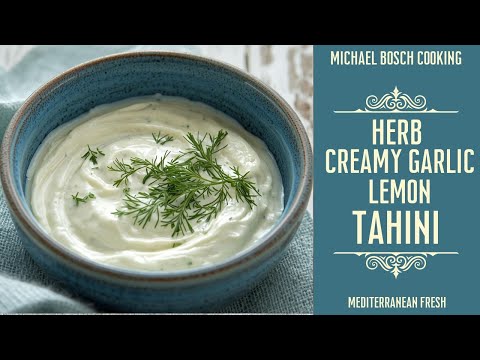 Herb Tahini Sauce | Creamy Garlic Lemon Dressing with Fresh Dill & Cilantro
