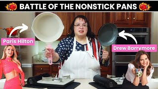 Battle of the Ceramic Nonstick Fry Pans 🍳 Drew Barrymore vs  Paris Hilton