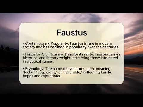 Faustus - Baby Boy Name Meaning, Origin & Popularity - RandomNames.com