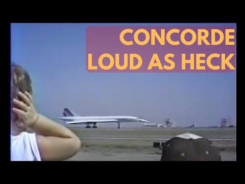 Concorde Supersonic Jet Airplane Take Off - Loud as Heck - Stock Footage