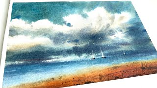 Painting a Majestic Ocean Scene in Watercolor
