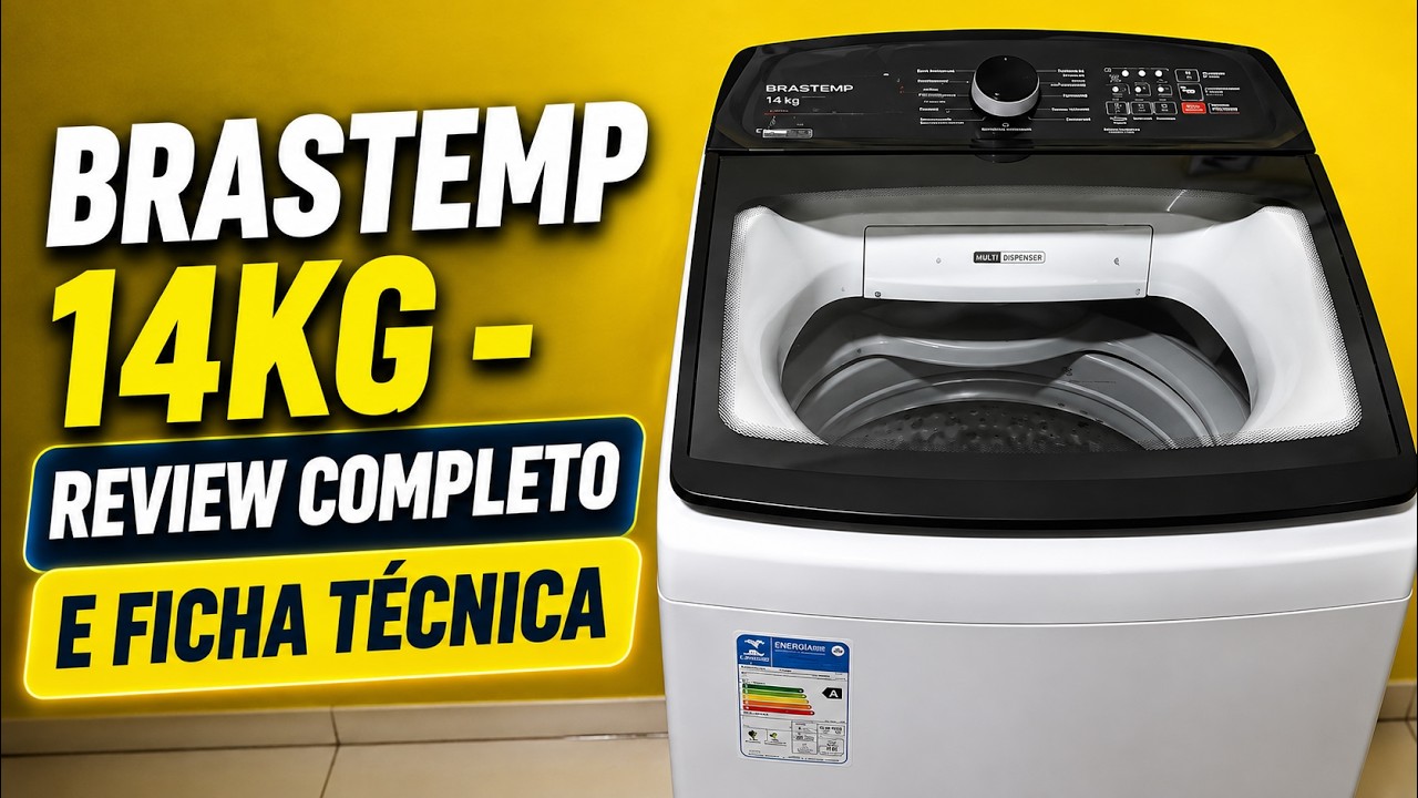 Miniatura da avaliação em vídeo de Máquina de Lavar Brastemp 14Kg BWJ14A9 com Smart Sensor