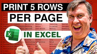 Excel Print Five Rows Per Page - Episode 2370