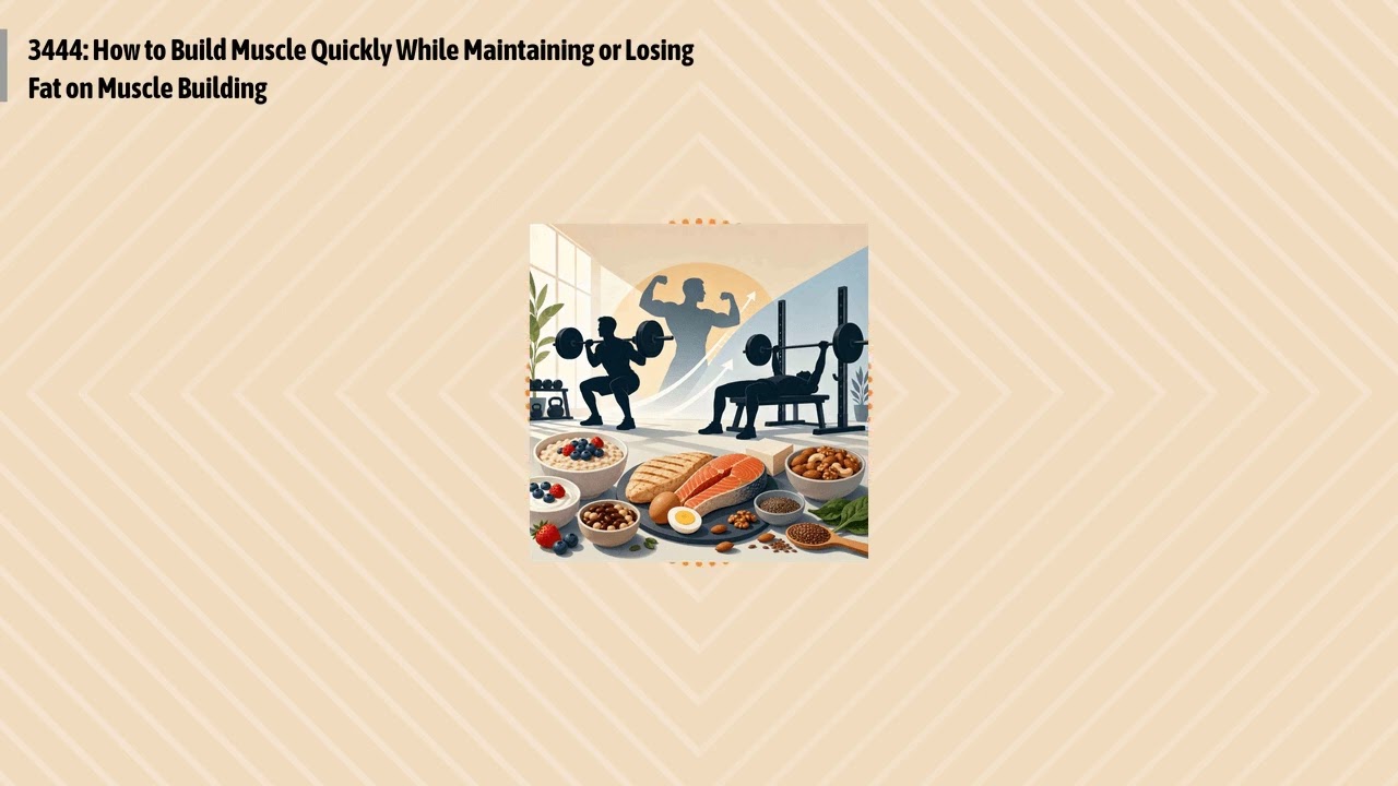 3444: How to Build Muscle Quickly While Maintaining or Losing Fat on Muscle Building | Optimal...