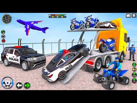 US Police Car and ATV Transporter Driving - Police Trailer Truck Driver 3D - Android GamePlay