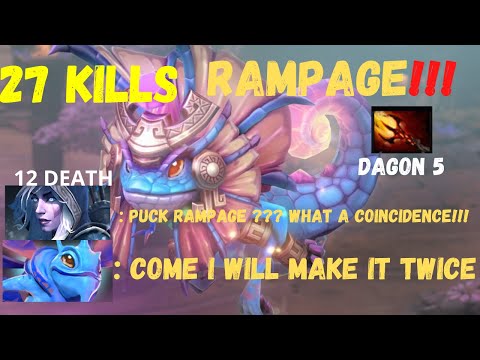 11k MMR PUCK DOTA 2 RAMPAGE | MID 100% Destroy LION -  Puck Dota2 27 KILL DAGON 5  Best Guide