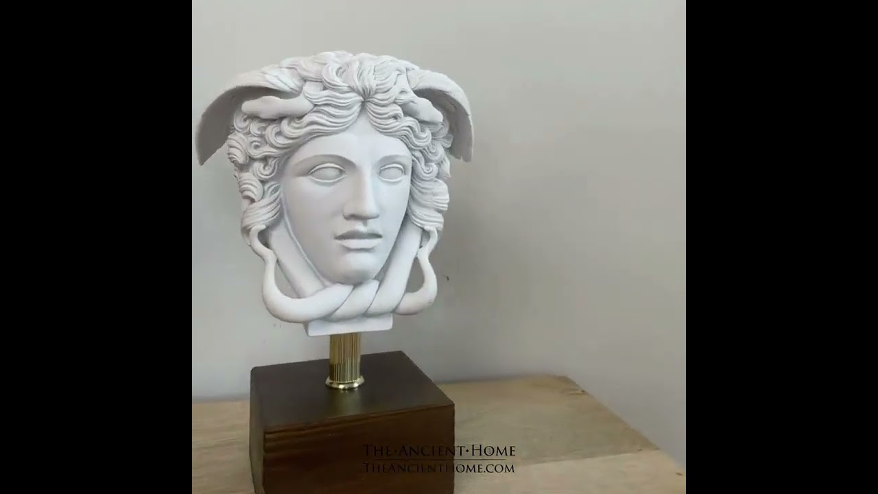 Medusa Head Statue on Base
