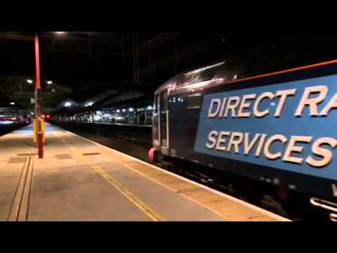 20309/305 depart crewe for gresty bridge while 57308 leaves for preston