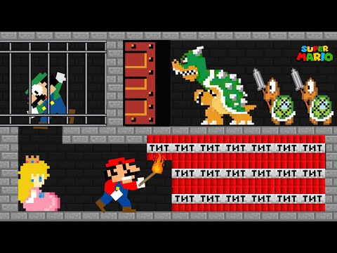 Mario & Luigi Prison escape Bowser Jail rescue Peach in Maze Mayhem | Game Animation