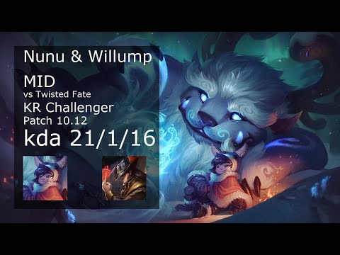 Nunu & Willump Mid vs Twisted Fate - KR Challenger 21/1/16 10.12 // [롤] 누누와 윌럼프 vs 트위스티드 페이트 미드