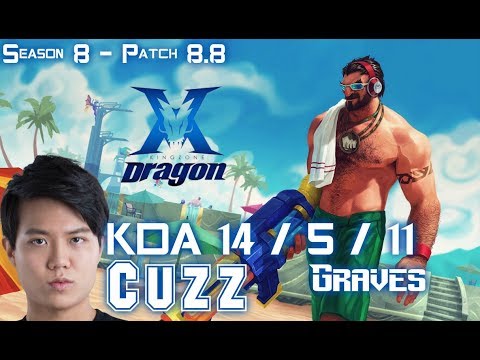 KZ Cuzz GRAVES vs LEE SIN Jungle - Patch 8.8 KR Ranked