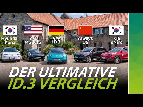 Der Elektroauto Check: VW ID.3 gegen Tesla Model 3, Aiways U5, Kia e-Niro, Hyundai Kona