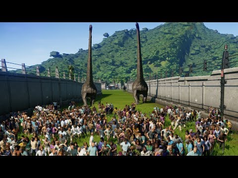 5 MAMENCHISAURUS vs 1000 PEOPLE - Jurassic World Evolution
